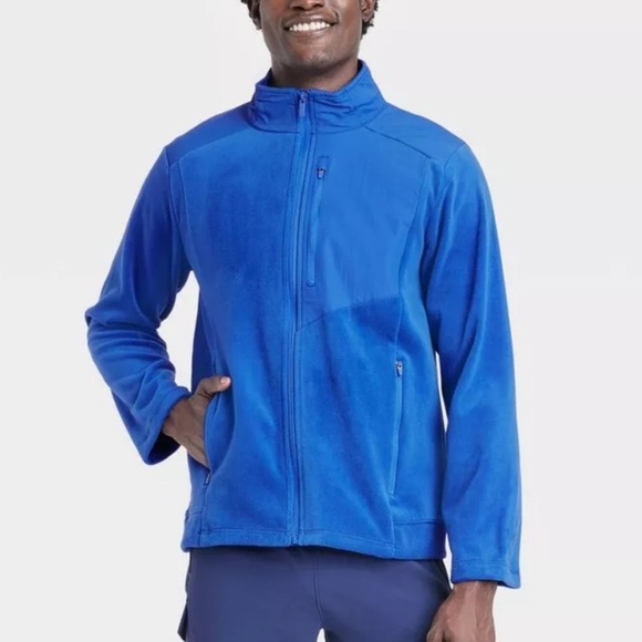 All In Motion Men's Zip-Up Winter Fleece Zip Jacket Blue Warm XXL - Picture 1 of 8